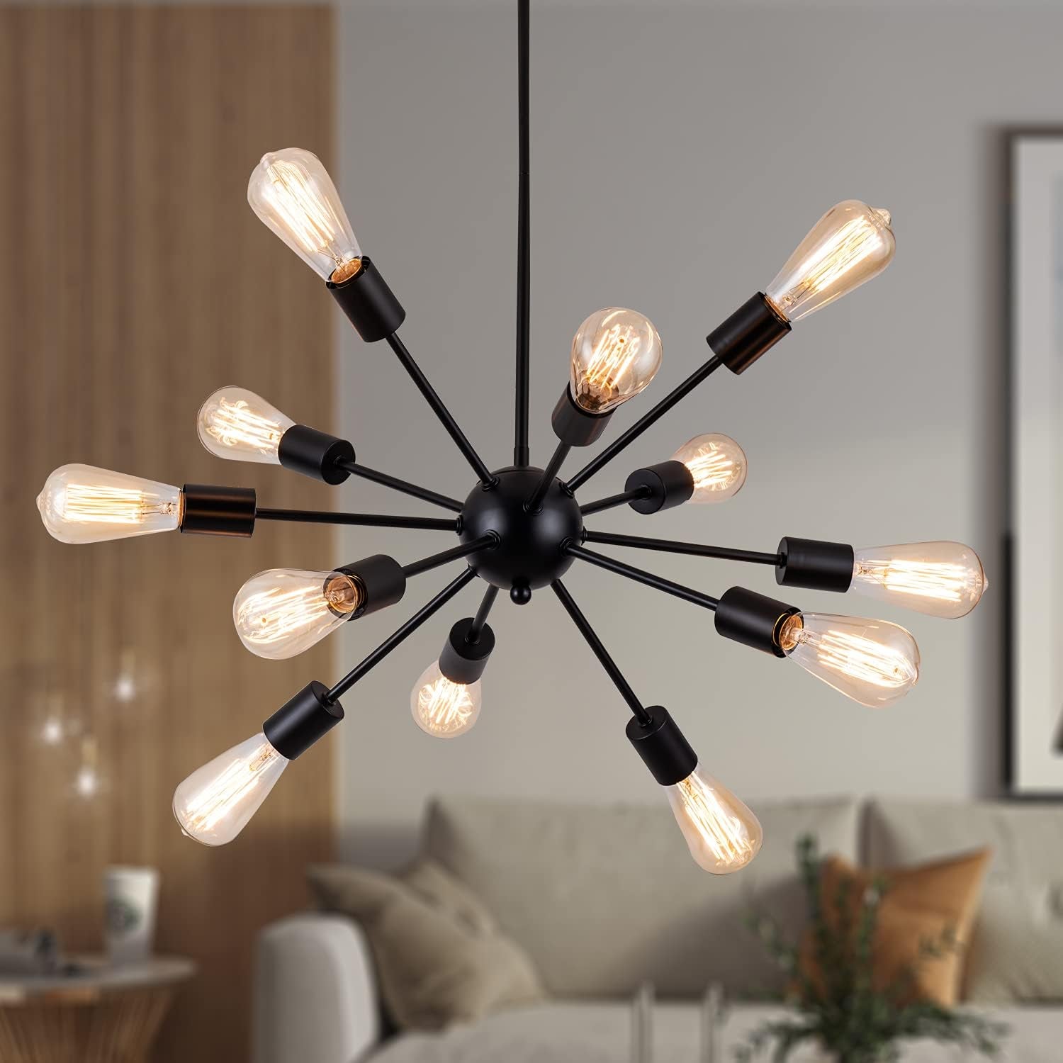 Modern 12-Light Pendant Light Mid Century Lighting Vintage Industrial Style