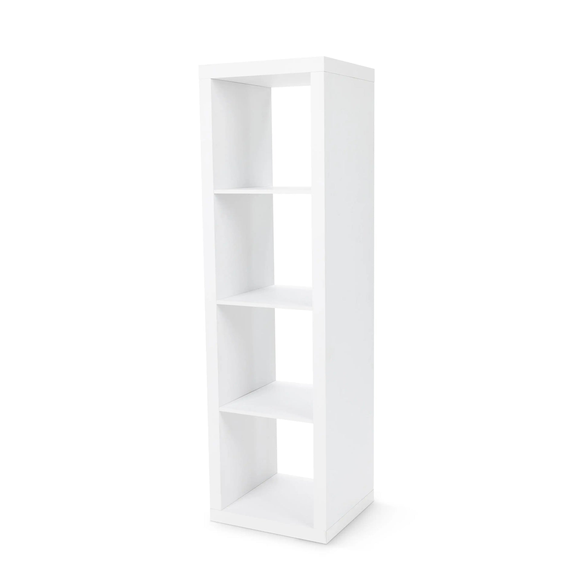 4-Cube White Vertical Storage Organizer Shelf