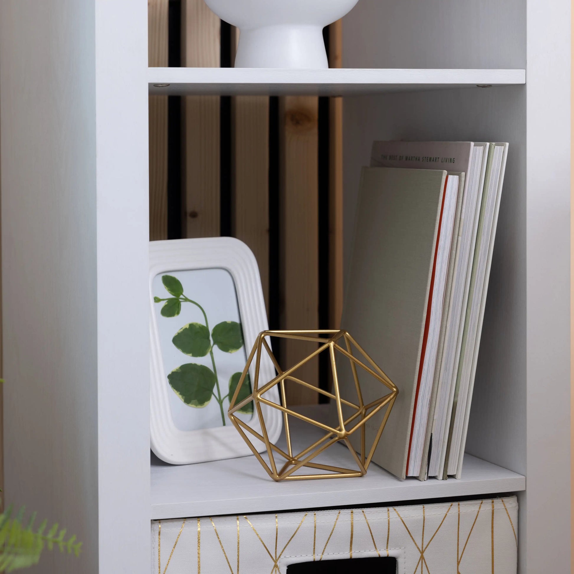 4-Cube White Vertical Storage Organizer Shelf