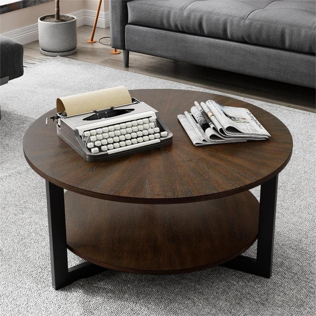 Round Coffee Table Solid Wood