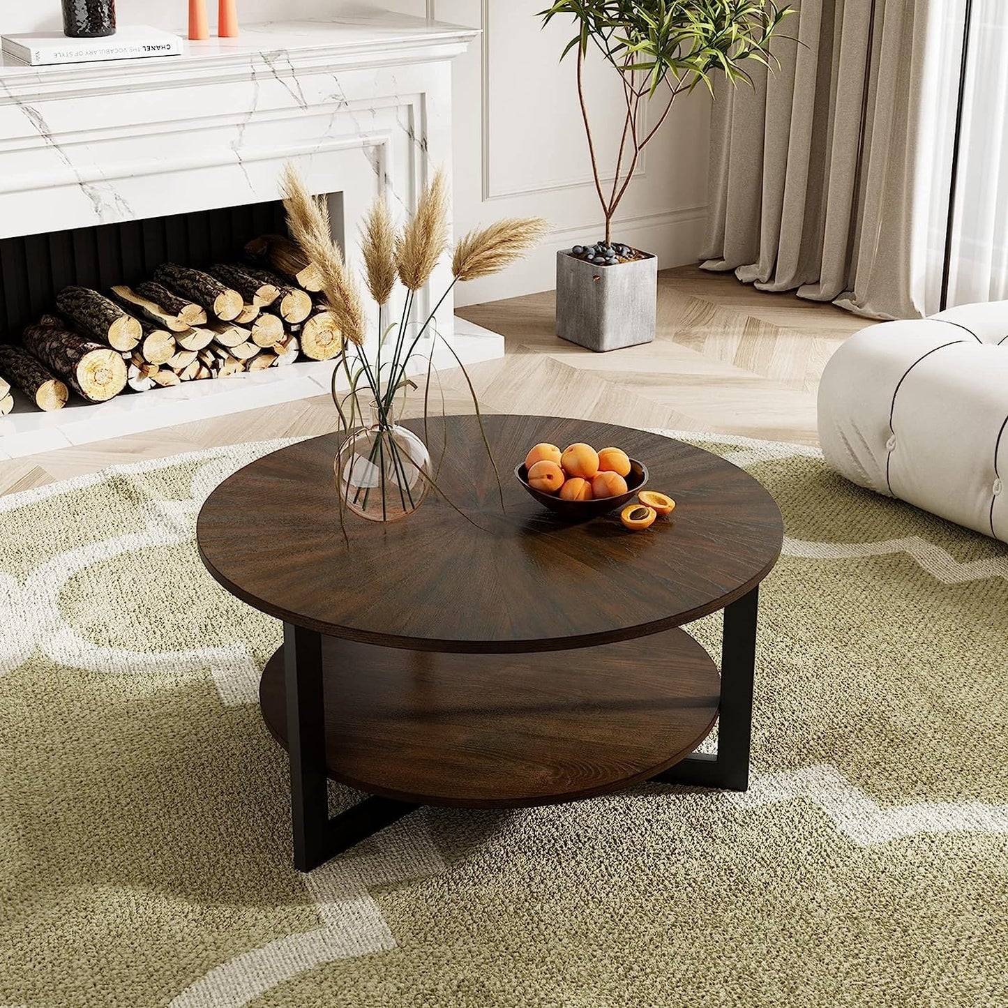 Round Coffee Table Solid Wood