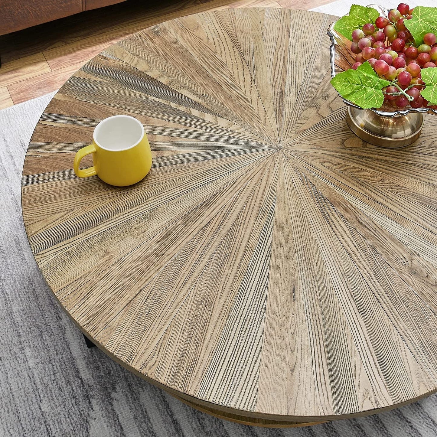 Round Coffee Table Solid Wood