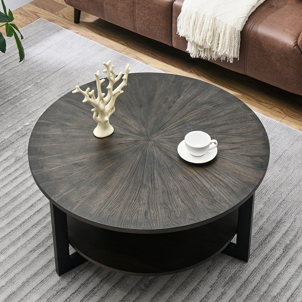 Round Coffee Table Solid Wood